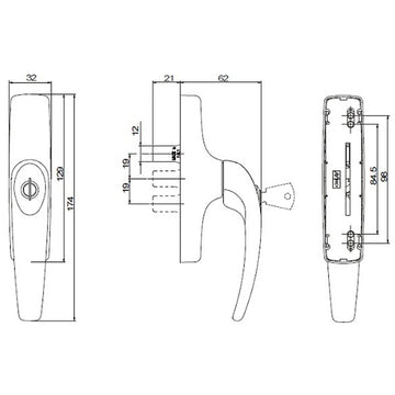 Tilt and Turn Handle Keyed 40-1000K